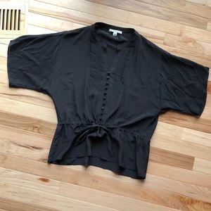 Black 100% silk blouse